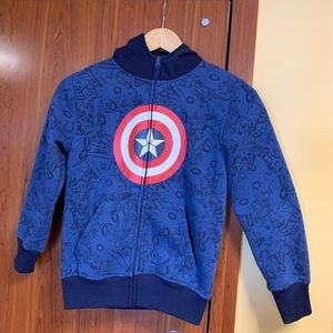Boys Captain America hoodie jacket.